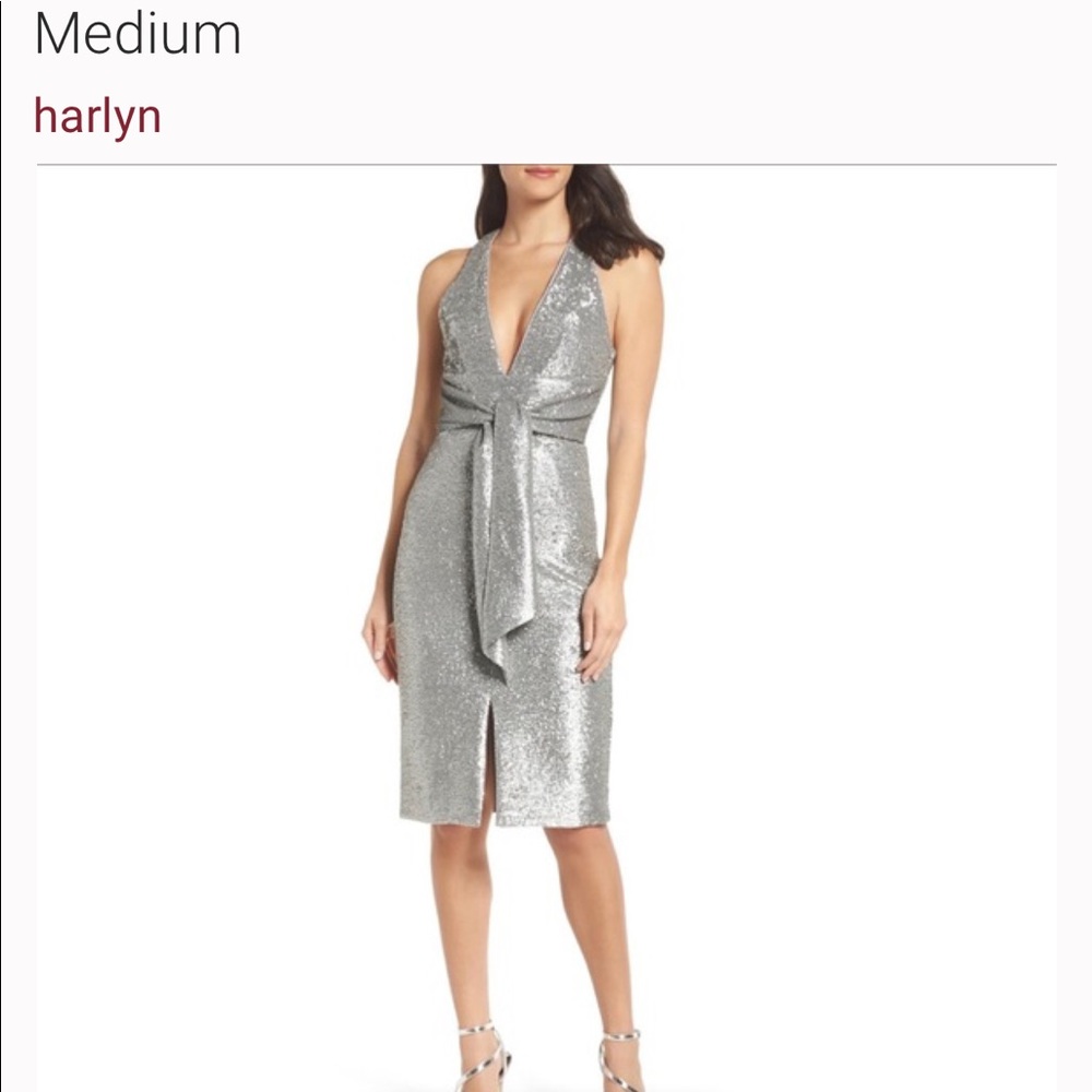 Harlan silver sequin dress